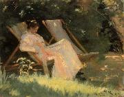 Peder Severin Kroyer Marie Kroyer in a Deckchair oil painting